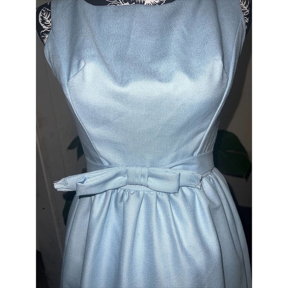 Vtg 50s EMMA DOMB Party Swing Dress Embroidered Fit Flare Tulle lined Xs - Picture 4 of 16